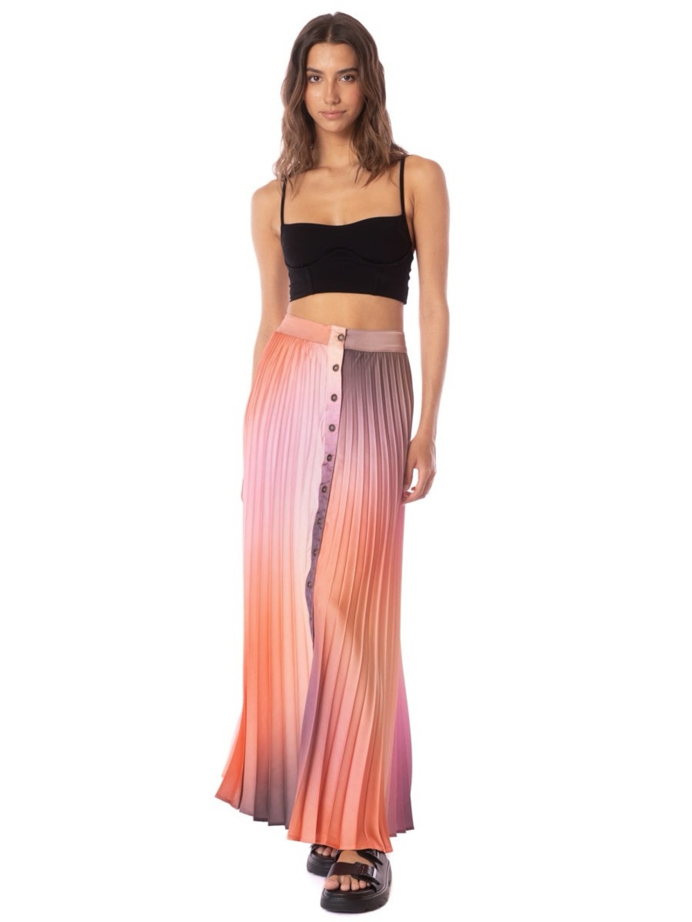 Maaji Lola Pleated Maxi Skirt Sz Small